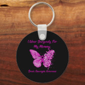 衣服バーガンディ私のママ脳動脈瘤の粟粒 キーホルダー (正面)