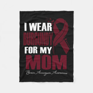 衣服バーガンディ私の母の脳動脈瘤認識度 フリースブランケット