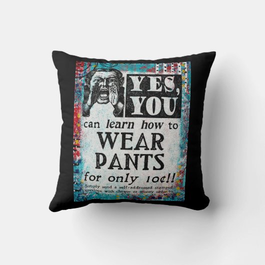 衣服パンツ装飾用クッション-おもしろいヴィンテージ クッション (裏面)