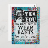 衣服パンツ – ヴィンおもしろいテージAd ポストカード (正面/裏面)