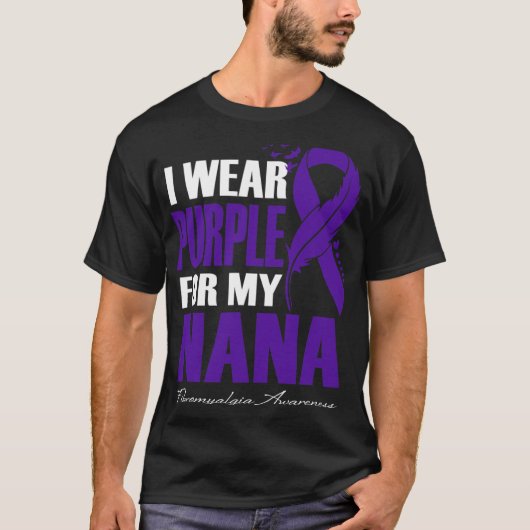 衣服パープルマイナナ線維筋痛認識度Fea Tシャツ (正面)