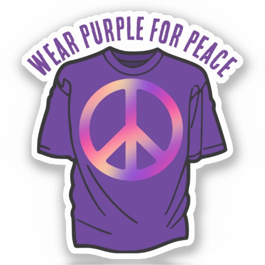 衣服パープル平和の日 シール (正面)