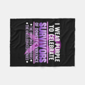 衣服パープル生存者家庭内暴力の待ち受け フリースブランケット (正面(横))