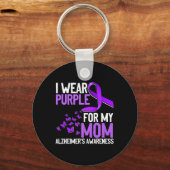 衣服パープル私の母アルツハイマー認識度 キーホルダー (裏面)