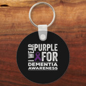 衣服パープル認知症認識度アルツハイマー キーホルダー (正面)