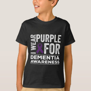 衣服パープル認知症認識度アルツハイマー Tシャツ