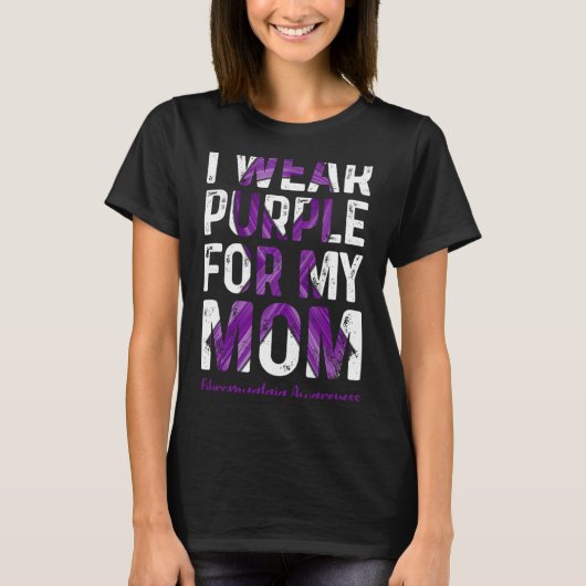 衣服パープルfor my Mom -線維筋痛認識度 Tシャツ (正面)