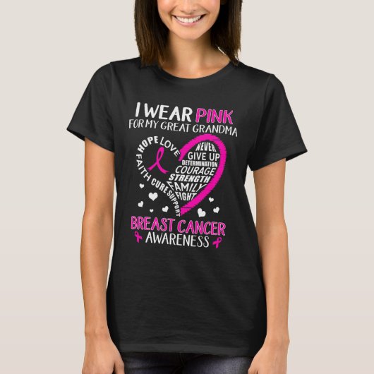 衣服ピンクおばあちゃん素晴らし乳がん阿波 Tシャツ (正面)