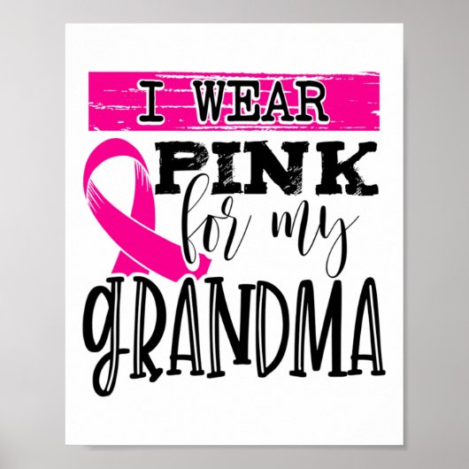 衣服ピンクおばあちゃん – 乳がん認識度 ポスター (正面)