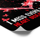 衣服ピンクハート病認識度ハートリボン ポスター (角)