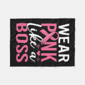 衣服ピンクボス乳がん認識度少女 フリースブランケット (正面(横))