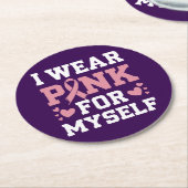 衣服ピンクマイ ラウンドペーパーコースター (アングル)