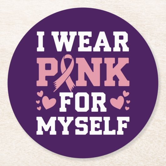 衣服ピンクマイ ラウンドペーパーコースター (正面)