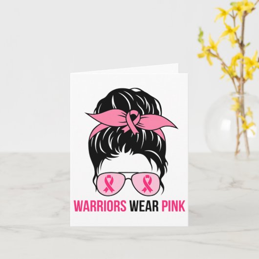 衣服ピンクメッシーバンママ乳がん認識度 カード (黄色い花)