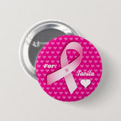 衣服ピンクリボン&ハート乳がん 缶バッジ (正面&裏面)