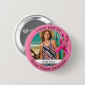 衣服ピンク乳癌認識度写真 缶バッジ (正面&裏面)