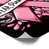 衣服ピンク私の乳がん認識度女性 ポスター (角)