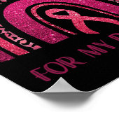 衣服ピンク私の娘ピンクのリボン胸のバランス ポスター (角)