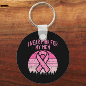 衣服ピンク私の母の乳がん認識度子供 キーホルダー (正面)