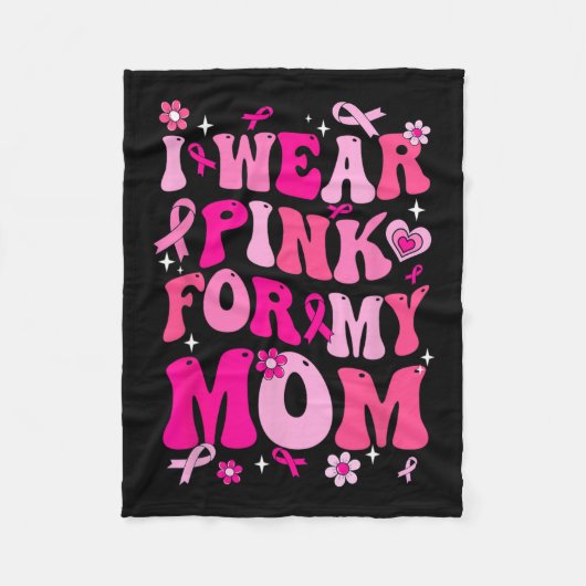 衣服ピンク私の母の乳がん認識度Suppo フリースブランケット (正面)