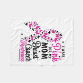 衣服ピンク私の母の乳癌認識度女性 フリースブランケット (正面(横))