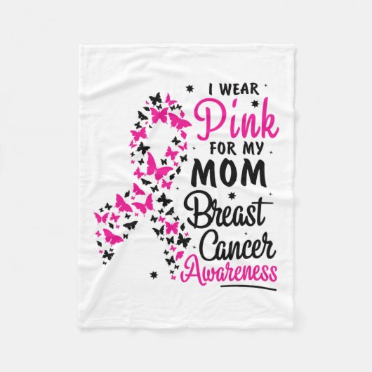 衣服ピンク私の母の乳癌認識度女性 フリースブランケット (正面)