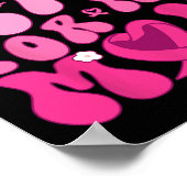 衣服ピンク私の母は乳癌の粟粒をサポート ポスター (角)