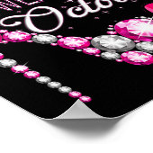 衣服ピンク10月乳がん認識度女性 ポスター (角)