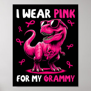 衣服ピンクfor My Grammy T-レックス恐竜の乳房Canc ポスター