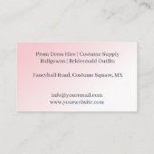 衣服フォーマルボールゴーンヒアレンタル 名刺 (裏面)