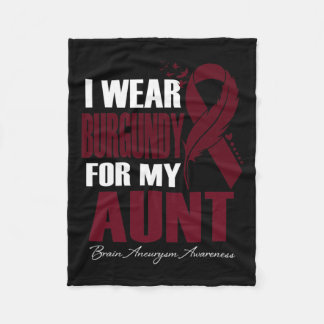 衣服ブルゴーニュ私の叔母の脳動脈瘤認識度 フリースブランケット