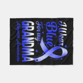 衣服ブルーのためのおばあちゃん脱毛症認識度1 フリースブランケット (正面(横))