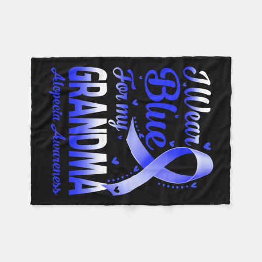 衣服ブルーのためのおばあちゃん脱毛症認識度1 フリースブランケット (正面(横))