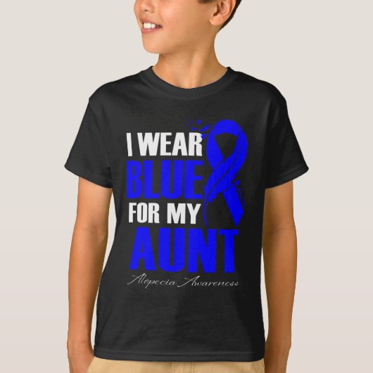 衣服ブルー私の叔母Alopecia羽毛 Tシャツ (正面)