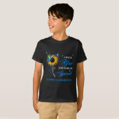 衣服ブルーfor脱毛症認識度ひまわり1 tシャツ (正面フル)