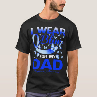 衣服ブルーfor myパパ脱毛症認識度蝶 tシャツ