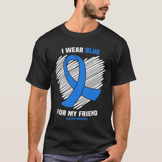 衣服ブルーfor my friend脱毛症認識度 tシャツ (正面)