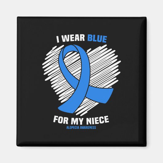衣服ブルーfor My Niee Alopecia認識度 マグネット (正面)