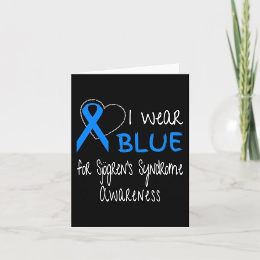 衣服ブルーSjogren's Syndrome認識度リボン カード (正面)