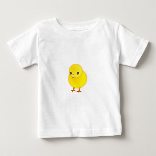 衣服ベビーのTワイシャツ動物黄色いベビーのひよこ ベビーTシャツ (正面)
