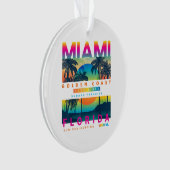 衣服マイアミフロリダTシャツマイアミカラフルサンライズ オーナメント (正面)