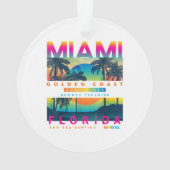 衣服マイアミフロリダTシャツマイアミカラフルサンライズ オーナメント (裏面)
