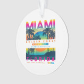 衣服マイアミフロリダTシャツマイアミカラフルサンライズ オーナメント (正面)
