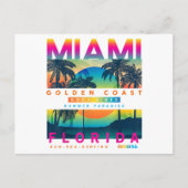 衣服マイアミフロリダTシャツマイアミカラフルサンライズ シーズンポストカード (正面)