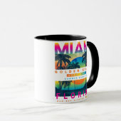 衣服マイアミフロリダTシャツマイアミカラフルサンライズ マグカップ (正面右)