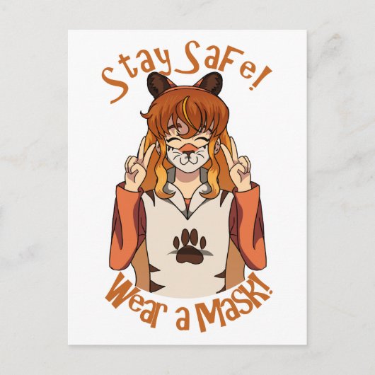 衣服マスク! ポストカード (正面)