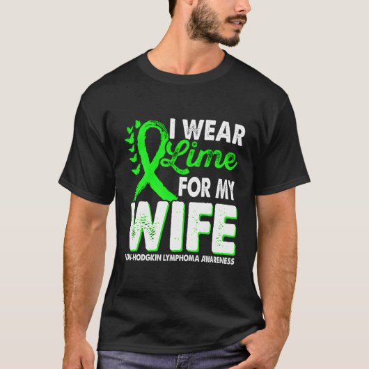 衣服ライムグリーン非ホジキンリンパ腫認識度 Tシャツ (正面)