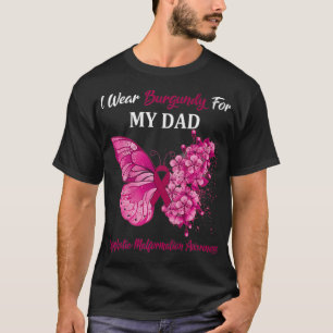 衣服リンパ腫用パパI型蝶 Tシャツ