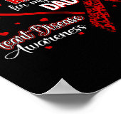 衣服レッドの私のパパハート病レッドリボンアウェア ポスター (角)