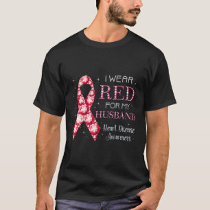 衣服レッド私の夫のハート病認識度Su Tシャツ